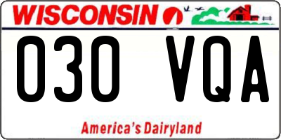 WI license plate 030VQA