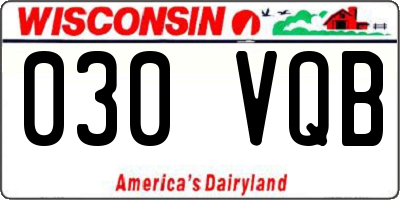 WI license plate 030VQB