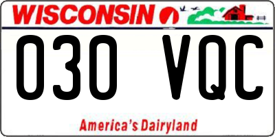 WI license plate 030VQC