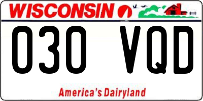 WI license plate 030VQD