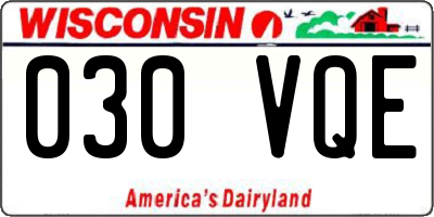 WI license plate 030VQE