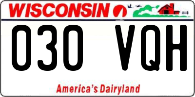 WI license plate 030VQH