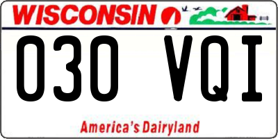 WI license plate 030VQI