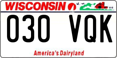 WI license plate 030VQK