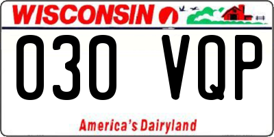 WI license plate 030VQP