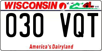 WI license plate 030VQT
