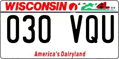 WI license plate 030VQU