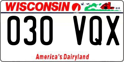 WI license plate 030VQX