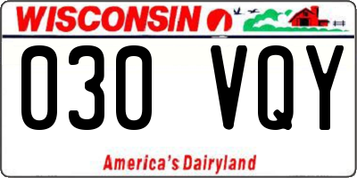 WI license plate 030VQY