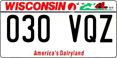 WI license plate 030VQZ