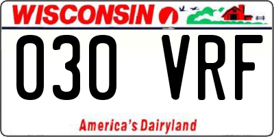 WI license plate 030VRF