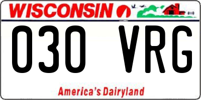 WI license plate 030VRG