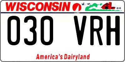WI license plate 030VRH