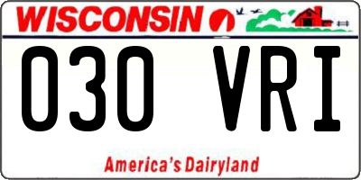 WI license plate 030VRI