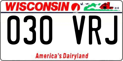 WI license plate 030VRJ