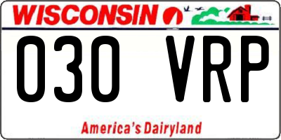 WI license plate 030VRP