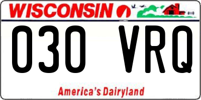 WI license plate 030VRQ