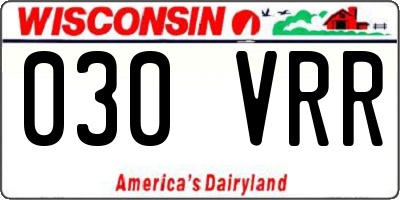 WI license plate 030VRR
