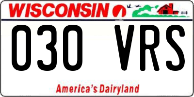 WI license plate 030VRS