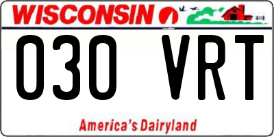 WI license plate 030VRT
