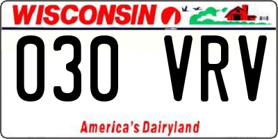 WI license plate 030VRV