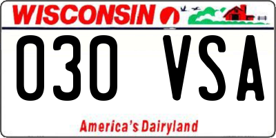 WI license plate 030VSA