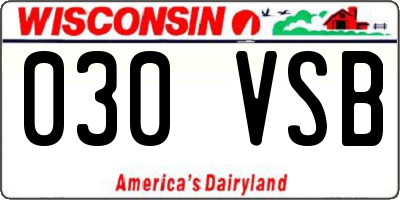 WI license plate 030VSB