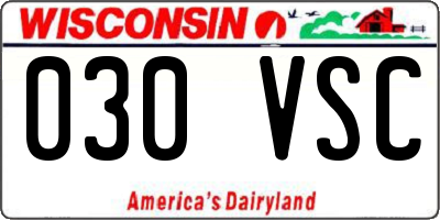 WI license plate 030VSC