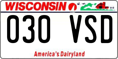 WI license plate 030VSD