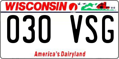 WI license plate 030VSG