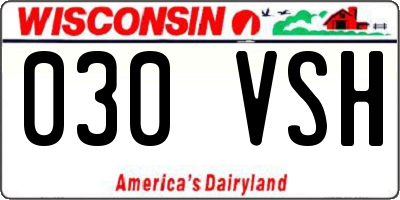 WI license plate 030VSH