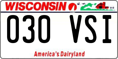WI license plate 030VSI