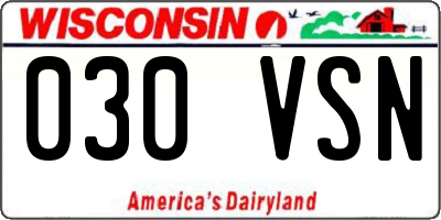 WI license plate 030VSN