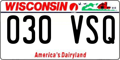 WI license plate 030VSQ