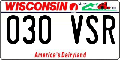 WI license plate 030VSR