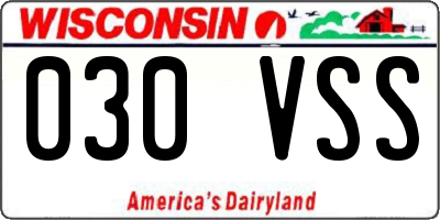 WI license plate 030VSS