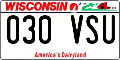 WI license plate 030VSU