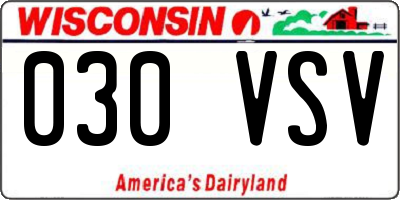 WI license plate 030VSV