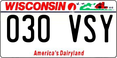 WI license plate 030VSY