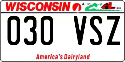 WI license plate 030VSZ