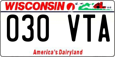 WI license plate 030VTA