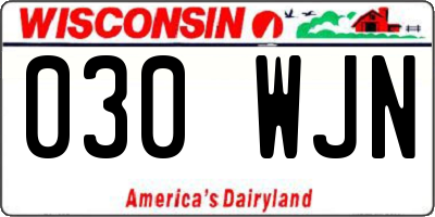 WI license plate 030WJN