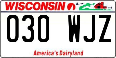 WI license plate 030WJZ