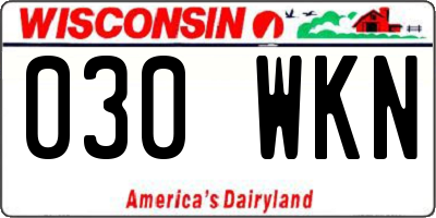 WI license plate 030WKN