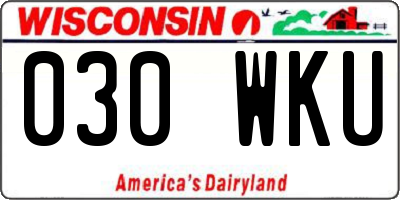 WI license plate 030WKU