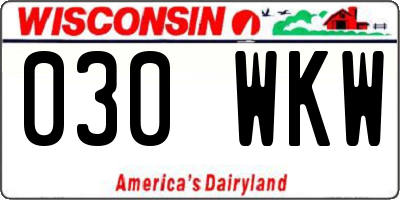 WI license plate 030WKW