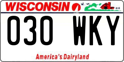 WI license plate 030WKY