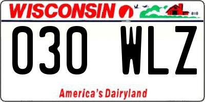 WI license plate 030WLZ