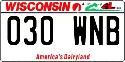 WI license plate 030WNB