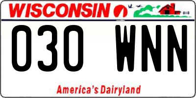 WI license plate 030WNN